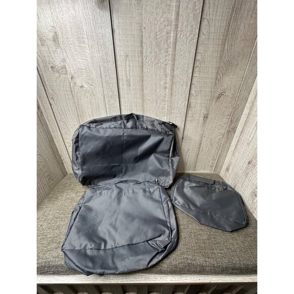 Binlon Luggage Packing Cube Set With Mesh Panel Grey 3 Pc - Picture 2 of 9